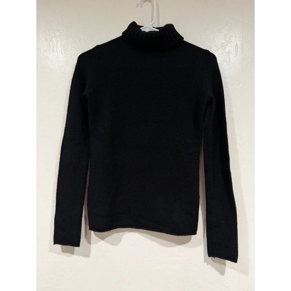 J.Crew Womens Black 100% Cashmere Turtleneck Sweater Size XS